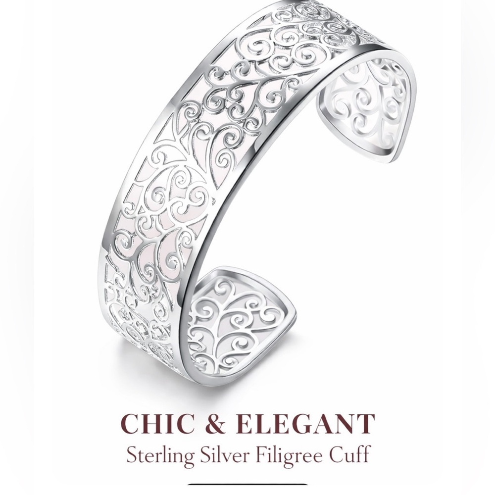 Sterling Silver Filigree Cuff Bracelet